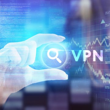 vpn services virtual private network hand holding search sign